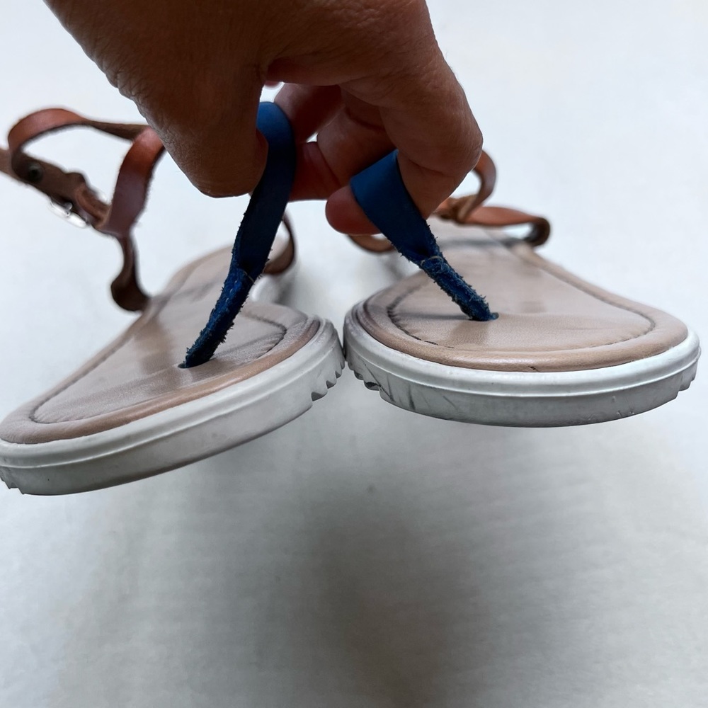 Barbra Barbieri Blue and Tan Sandals Size 9 - Picture 3 of 6